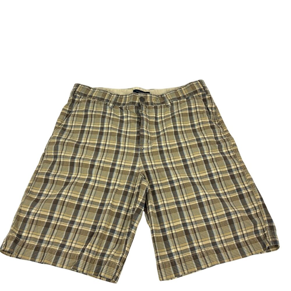 Tommy Hilfiger Mens Plaid Cargo Shorts Size 38 Service Surplus Cotton